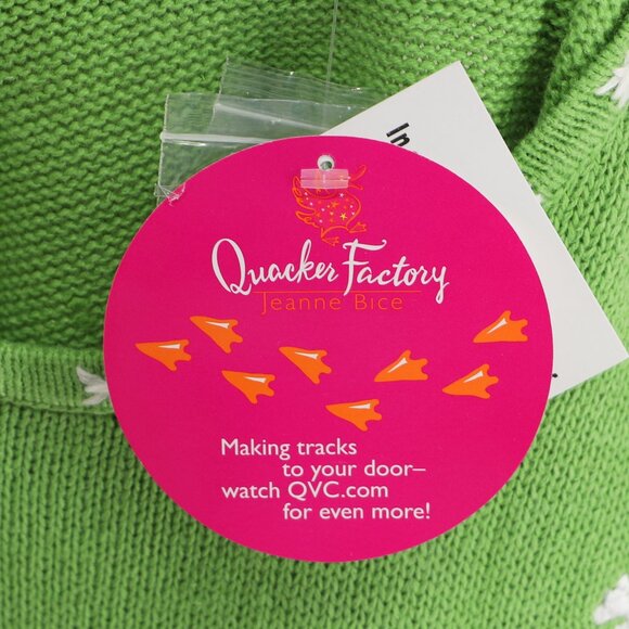 NWT QUACKER FACTORY Light Up Christmas Sweater Santa Claus Reindeer Holiday 1X - Picture 7 of 9